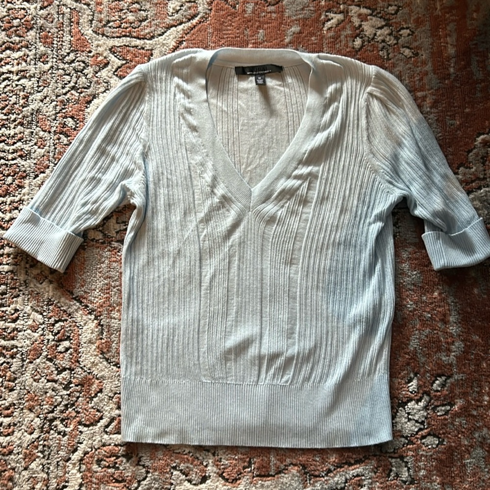 WHBM pale blue ss sweater